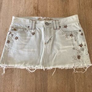 Abercrombie & Fitch light denim embellished skirt